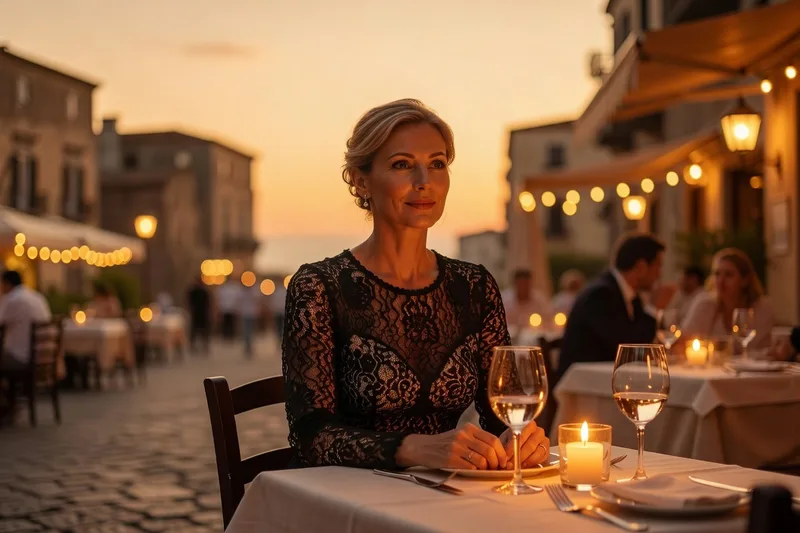 Un dîner partagé sur une terrasse italienne, moment central de la sociabilité locale.