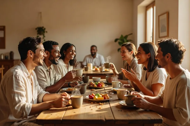 Le petit-déjeuner partagé, moment clé de la vie en auberge.