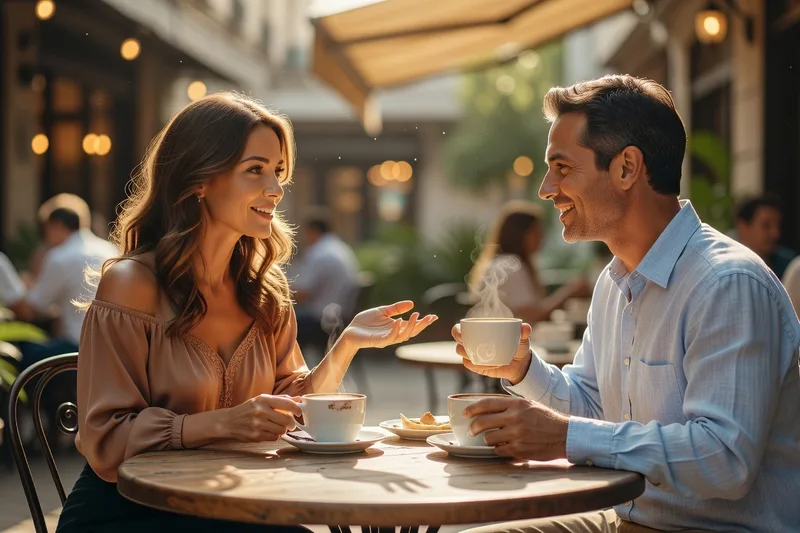Un tandem linguistique autour d'un café.