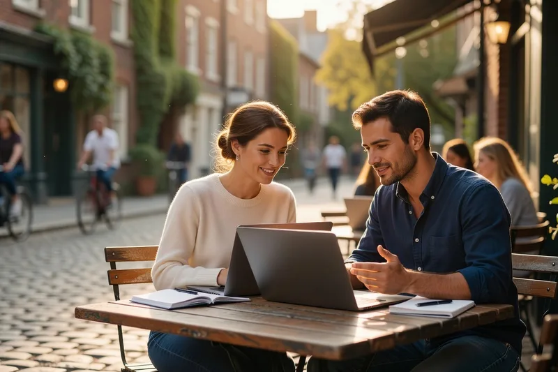 Une session de travail partagée entre étudiants Erasmus.